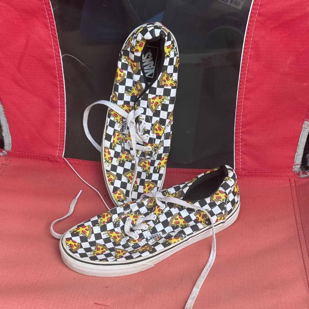 Vans Puzza Checkered Sneakers - Black, White, Yellow